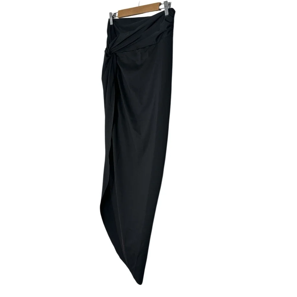 New Skims Signature Swim Women's Large Recycled Sarong Maxi Skirt Onyx‎ Black
